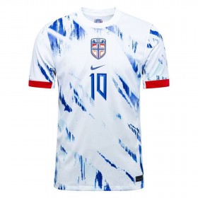 Fotbalové dresy Norsko Odegaard 10 Venkovní Dres 2024 Krátký Rukáv